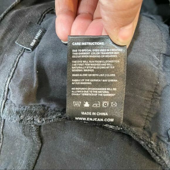Enjean Jeans Black Size 11 Destroyed Cuffed Ankle - Picture 12 of 12